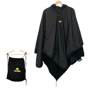 Iowa Hawkeyes 4-in-1 Blanket Poncho Seat Cushion Backpack Black Embroidered